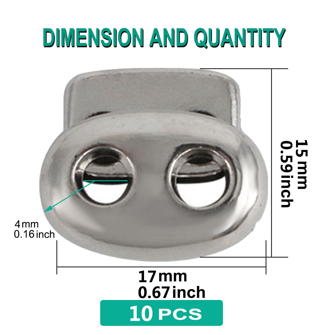 Harfington 10pcs Plastic Spring Cord Locks Double Hole End Rope Fastener Slider