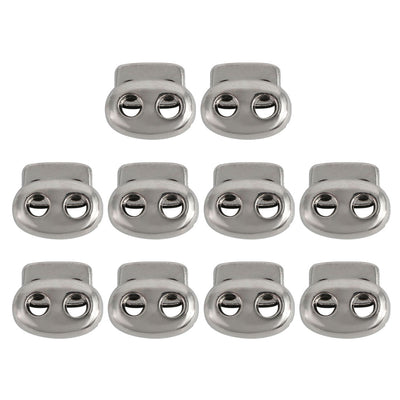 Harfington 10pcs Plastic Spring Cord Locks Double Hole End Rope Fastener Slider