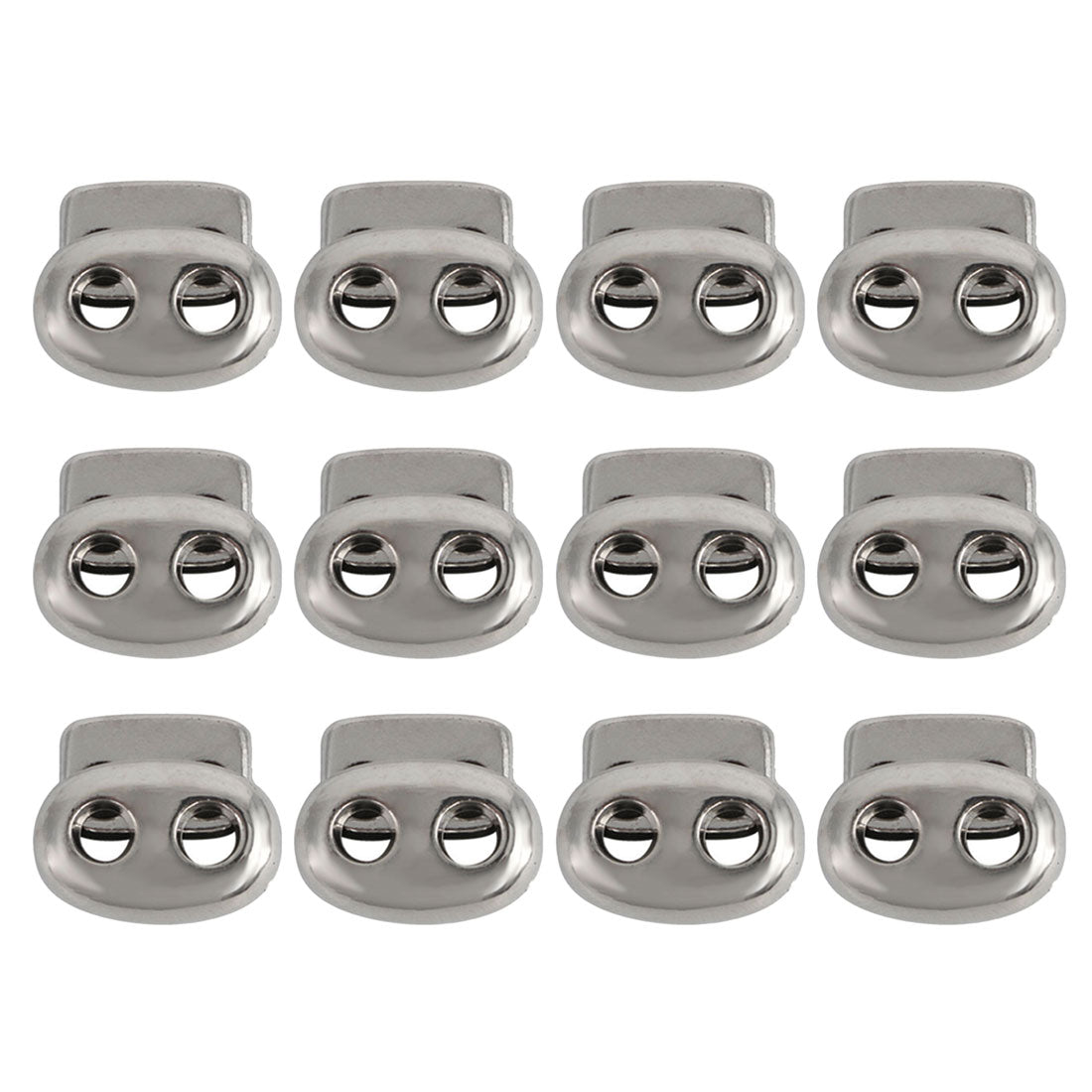 Harfington 12 Pcs Plastic Cord Locks Double Hole Stopper Spring Toggle Fastener