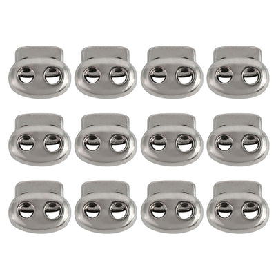 Harfington 12 Pcs Plastic Cord Locks Double Hole Stopper Spring Toggle Fastener