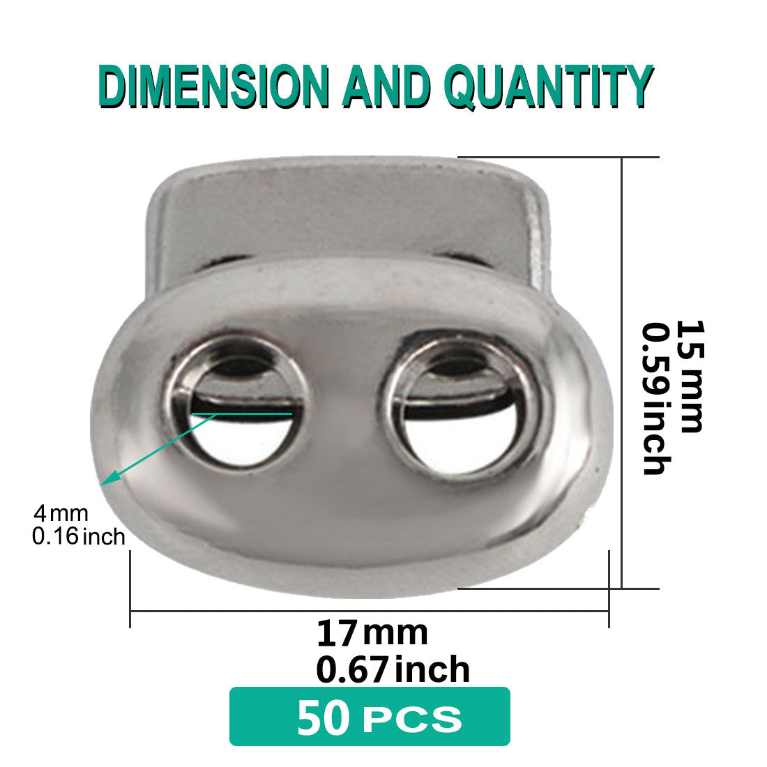 Harfington 50pcs Plastic Spring Cord Locks Double Hole End Rope Fastener Slider