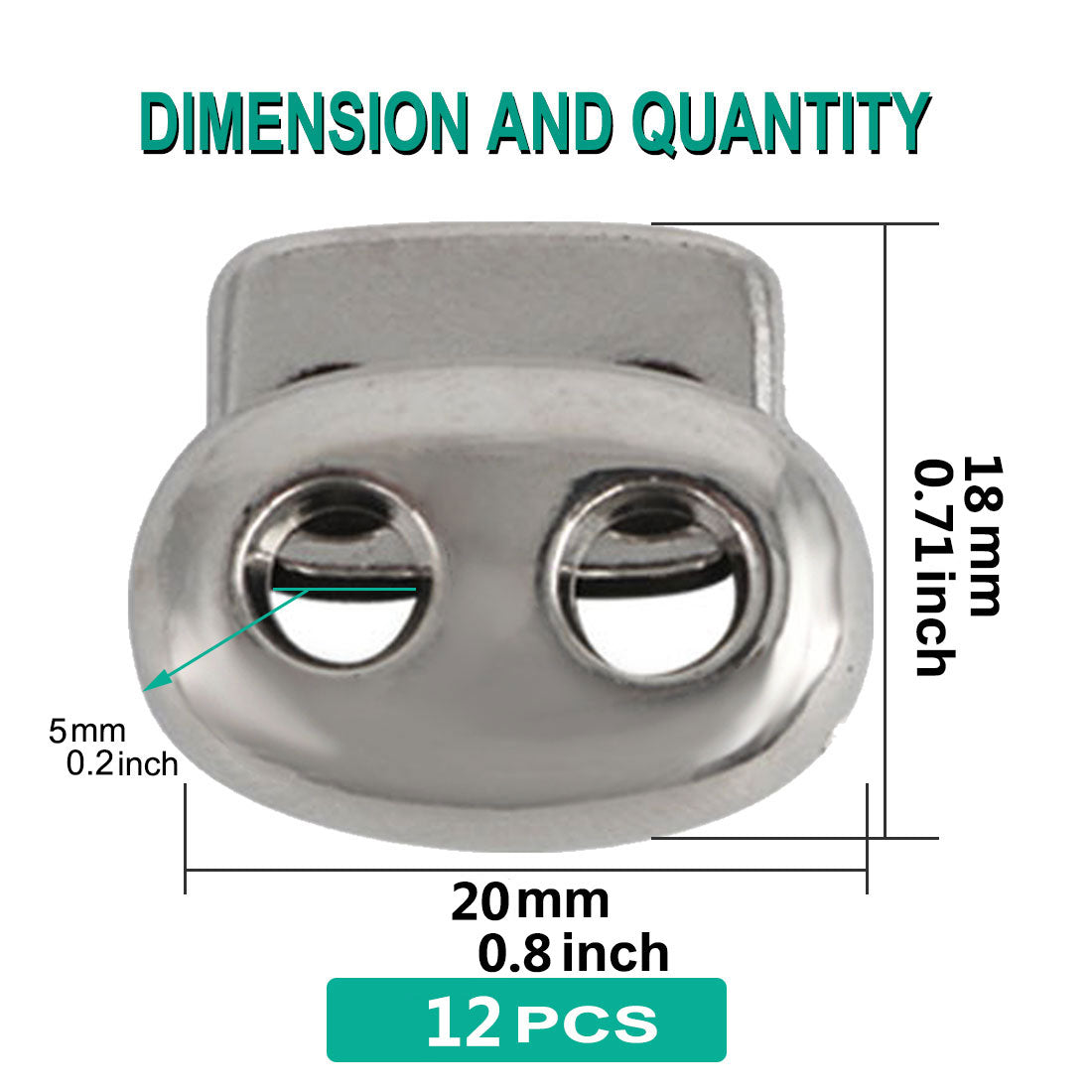 Harfington 12 Pcs Plastic Cord Locks Double Hole Stopper Spring Toggle Fastener