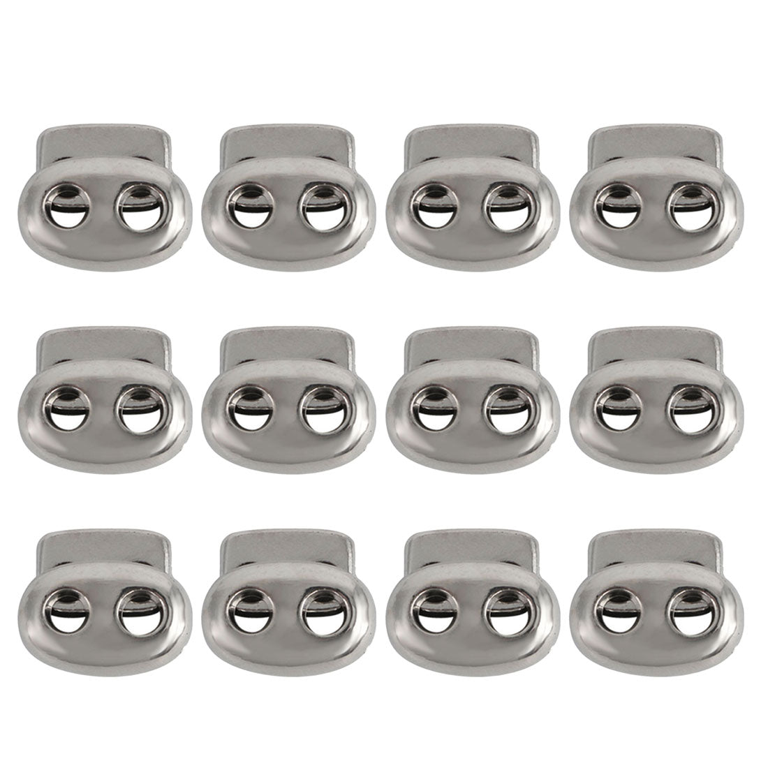 Harfington 12 Pcs Plastic Cord Locks Double Hole Stopper Spring Toggle Fastener