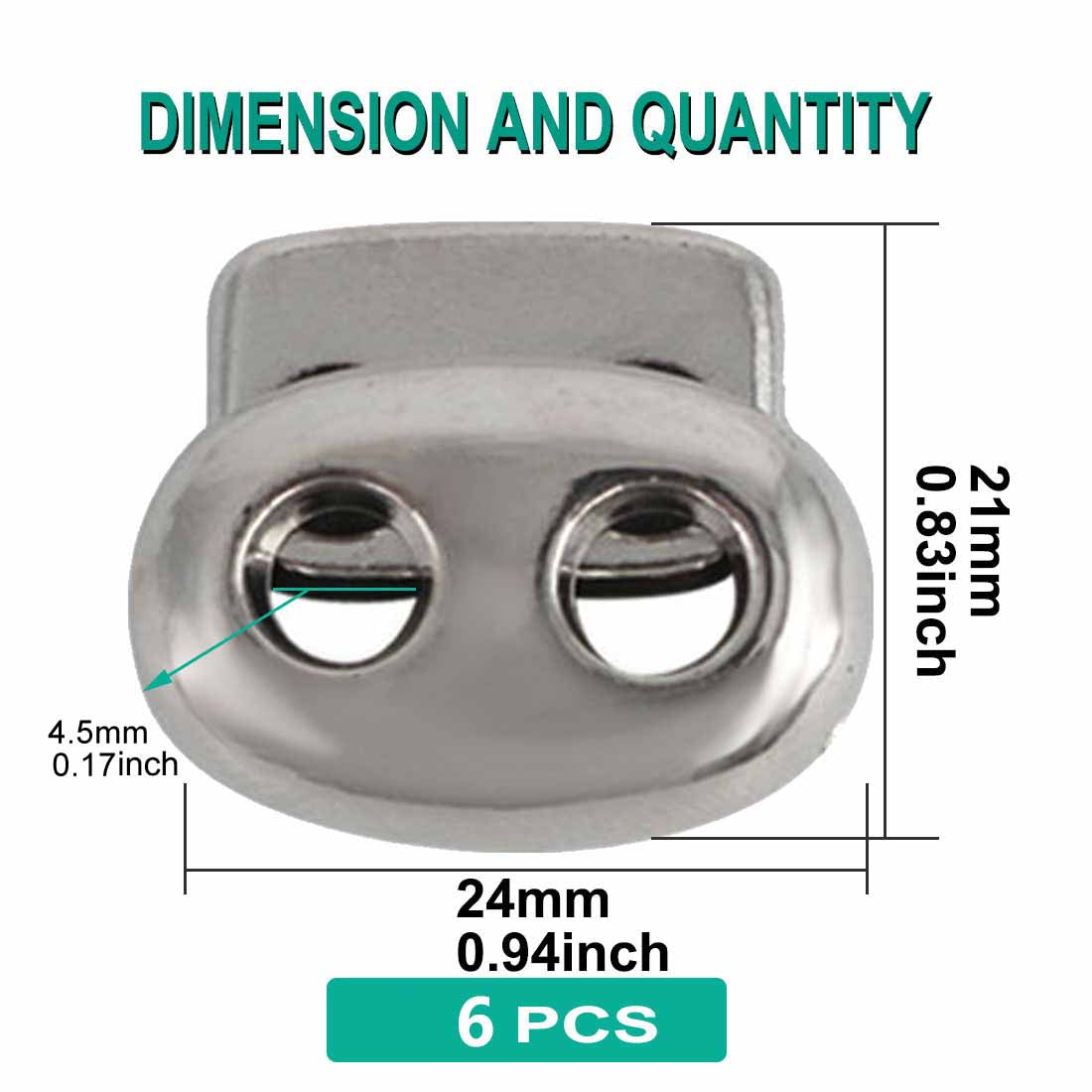 Harfington 6pcs Plastic Spring Cord Locks Double Hole End Rope Fastener Slider