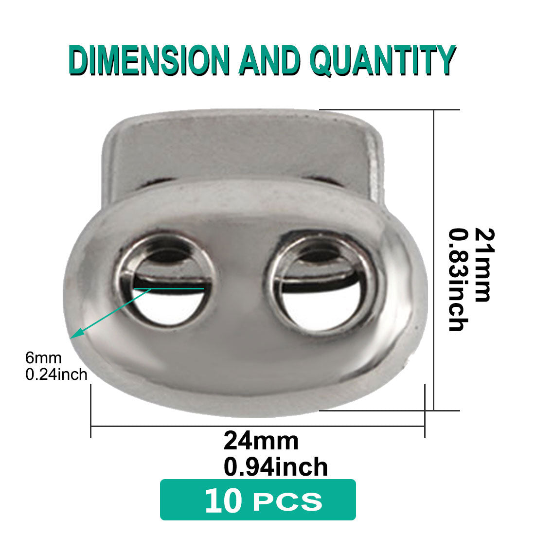 Harfington 10pcs Plastic Spring Cord Locks Double Hole End Rope Fastener Slider