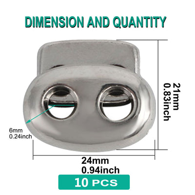 Harfington 10pcs Plastic Spring Cord Locks Double Hole End Rope Fastener Slider