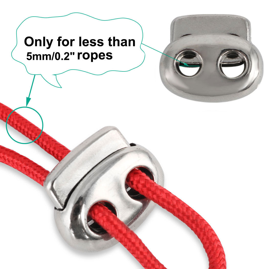 Harfington 12 Pcs Plastic Cord Locks Double Hole Stopper Spring Toggle Fastener