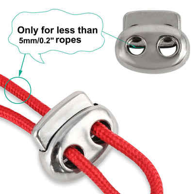 Harfington 12 Pcs Plastic Cord Locks Double Hole Stopper Spring Toggle Fastener