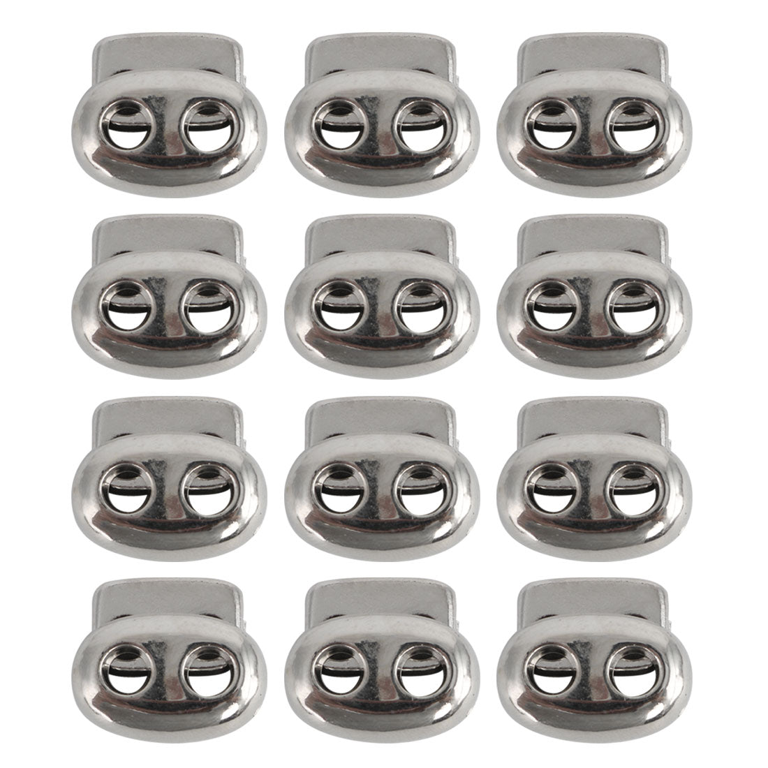 Harfington 12 Pcs Plastic Cord Locks Double Hole Stopper Spring Toggle Fastener