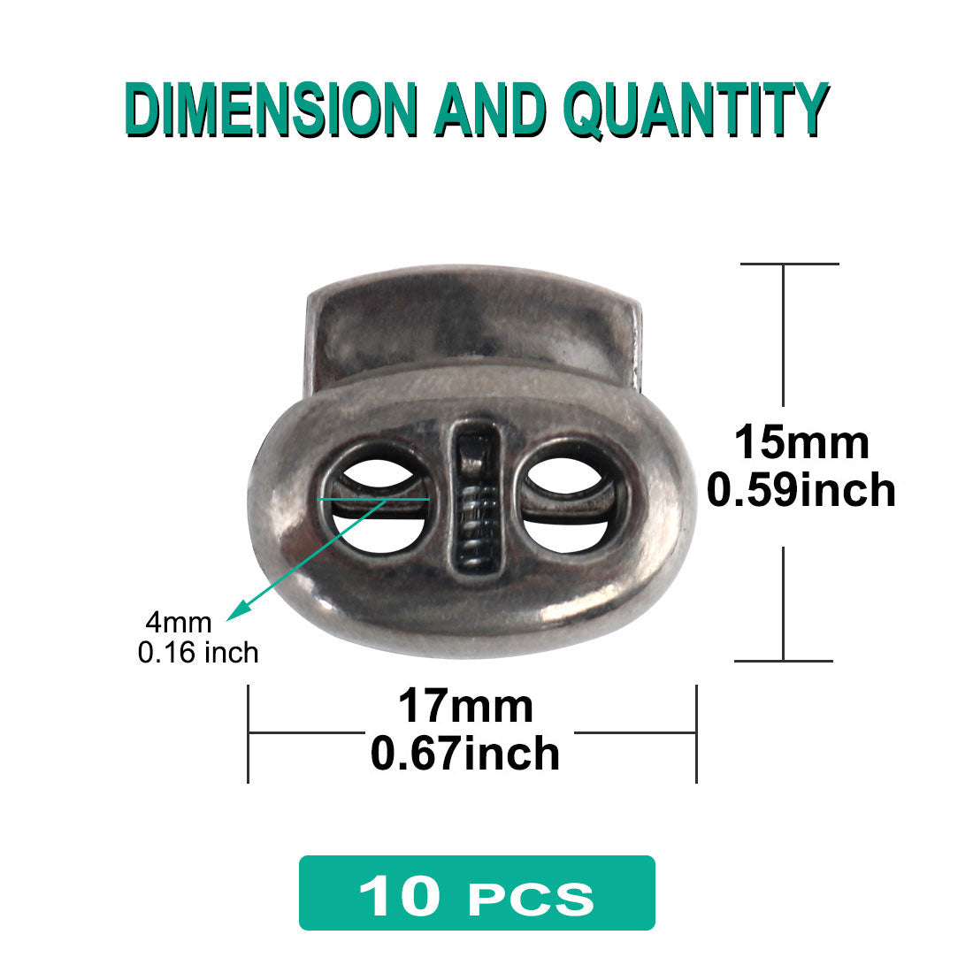 Harfington 10pcs Plastic Spring Cord Locks Double Hole End Rope Fastener Slider