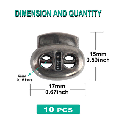 Harfington 10pcs Plastic Spring Cord Locks Double Hole End Rope Fastener Slider