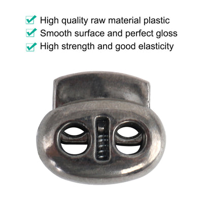 Harfington 10pcs Plastic Spring Cord Locks Double Hole End Rope Fastener Slider