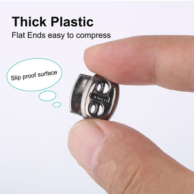 Harfington 10pcs Plastic Spring Cord Locks Double Hole End Rope Fastener Slider