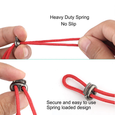 Harfington 10pcs Plastic Spring Cord Locks Double Hole End Rope Fastener Slider