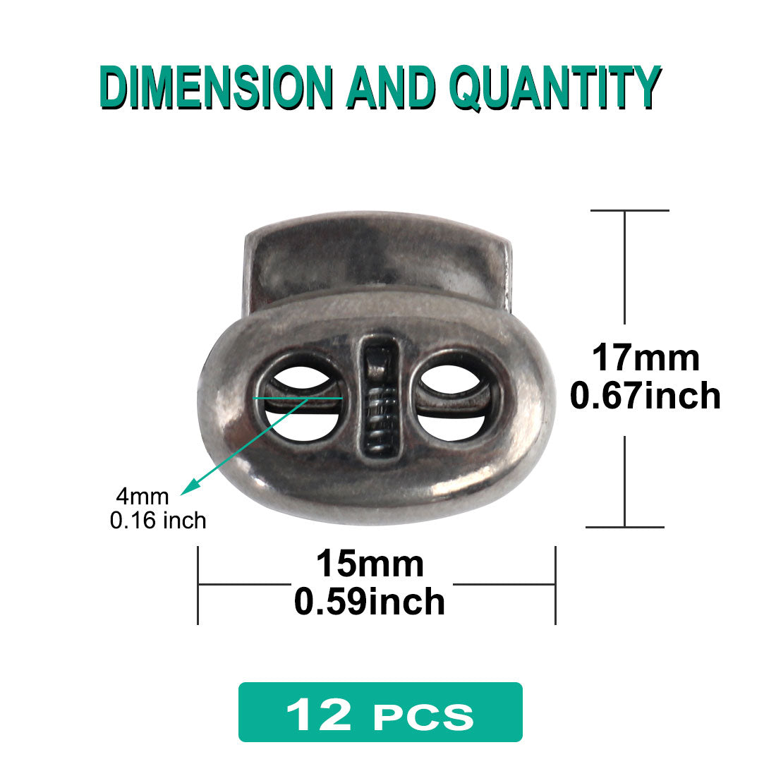 Harfington 12 Pcs Plastic Cord Locks Double Hole Stopper Spring Toggle Fastener