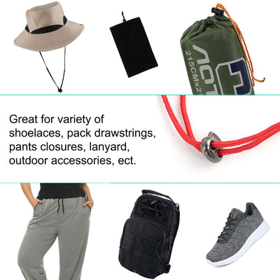 Harfington 12 Pcs Plastic Cord Locks Double Hole Stopper Spring Toggle Fastener