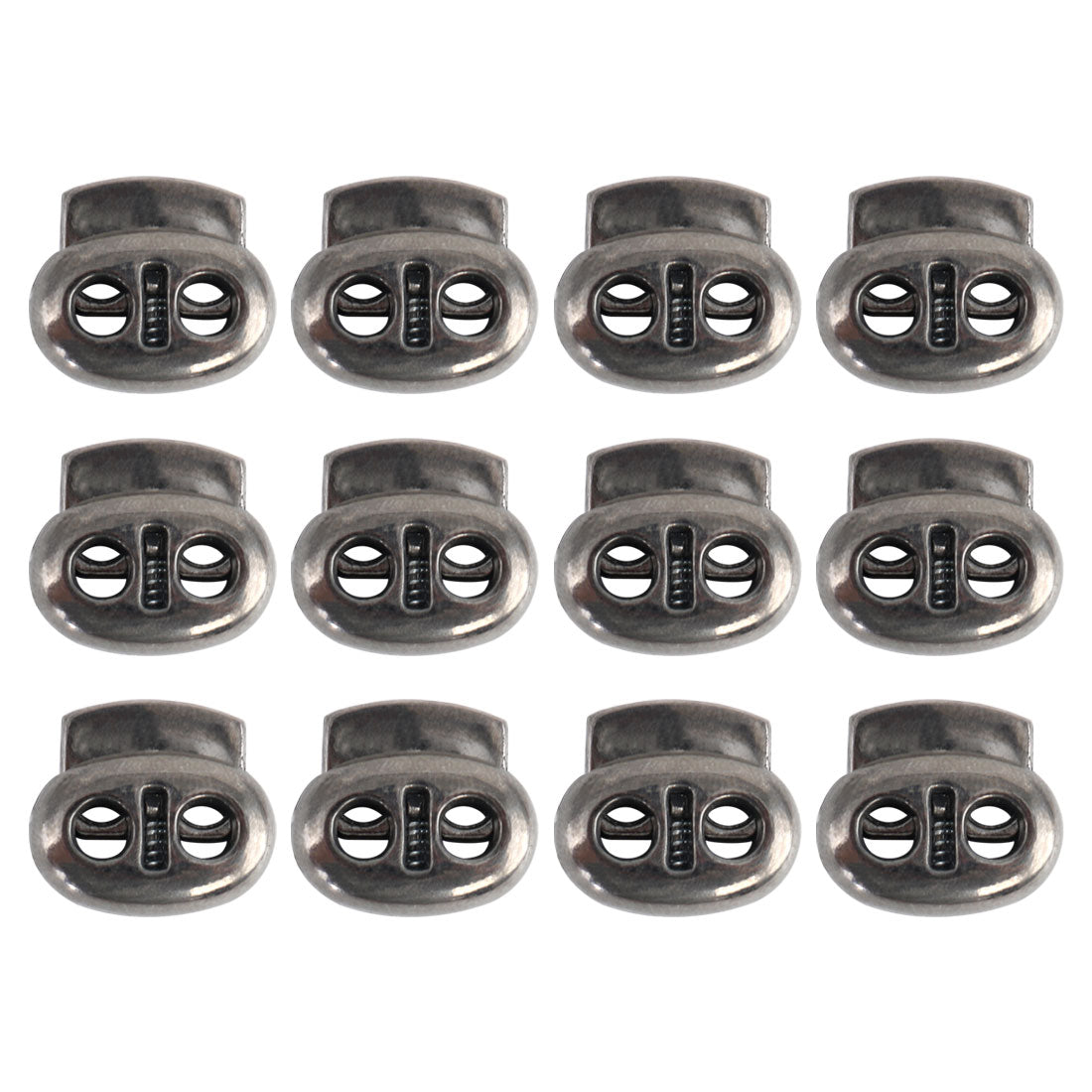 Harfington 12 Pcs Plastic Cord Locks Double Hole Stopper Spring Toggle Fastener