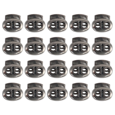 Harfington 20pcs Plastic Spring Cord Locks Double Hole End Rope Fastener Slider