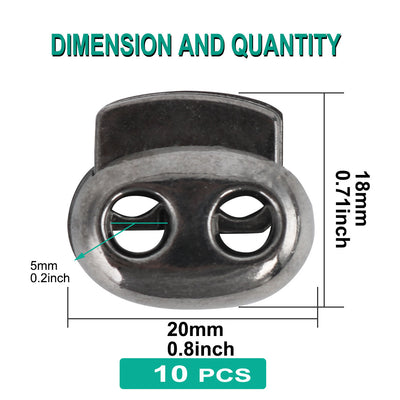 Harfington 10pcs Plastic Spring Cord Locks Double Hole End Rope Fastener Slider