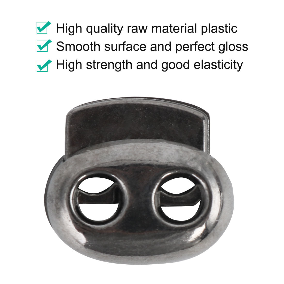 Harfington 10pcs Plastic Spring Cord Locks Double Hole End Rope Fastener Slider