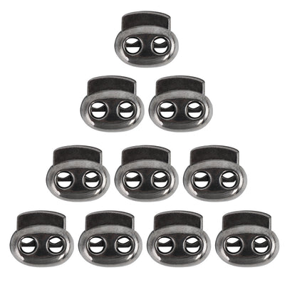 Harfington 10pcs Plastic Spring Cord Locks Double Hole End Rope Fastener Slider