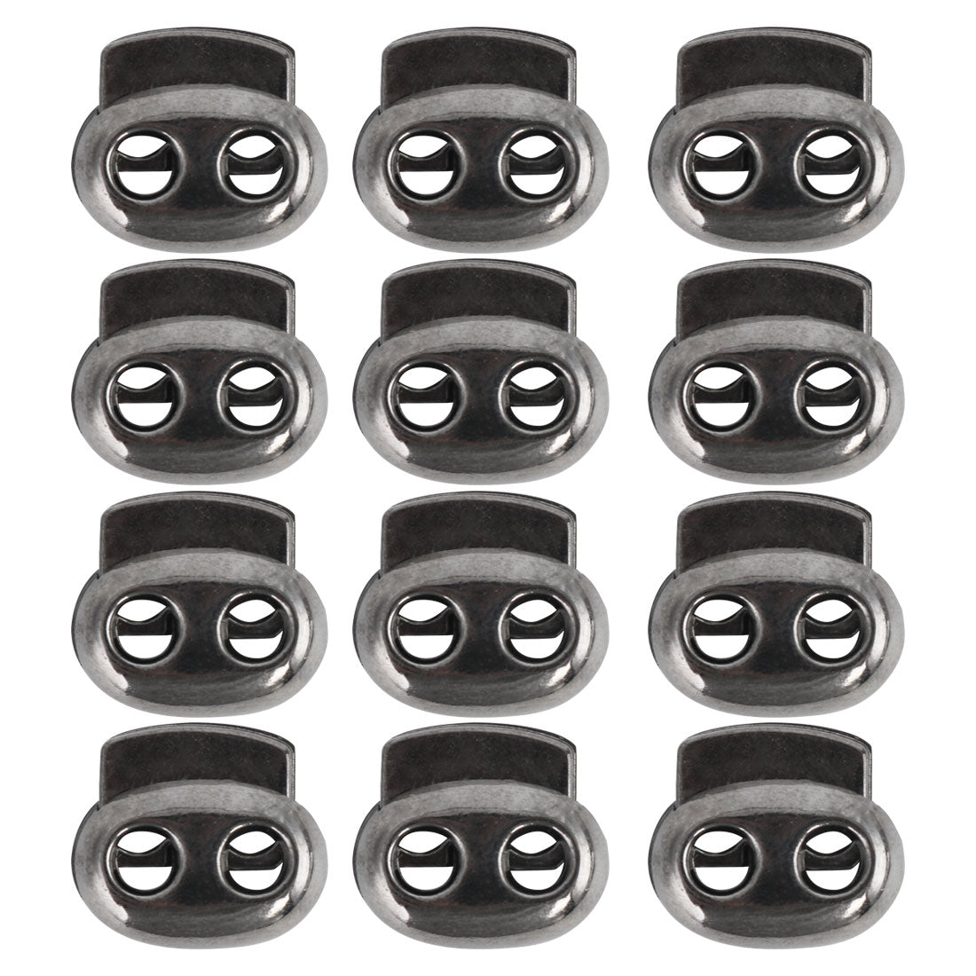 Harfington 12 Pcs Plastic Cord Locks Double Hole Stopper Spring Toggle Fastener
