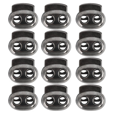 Harfington 12 Pcs Plastic Cord Locks Double Hole Stopper Spring Toggle Fastener
