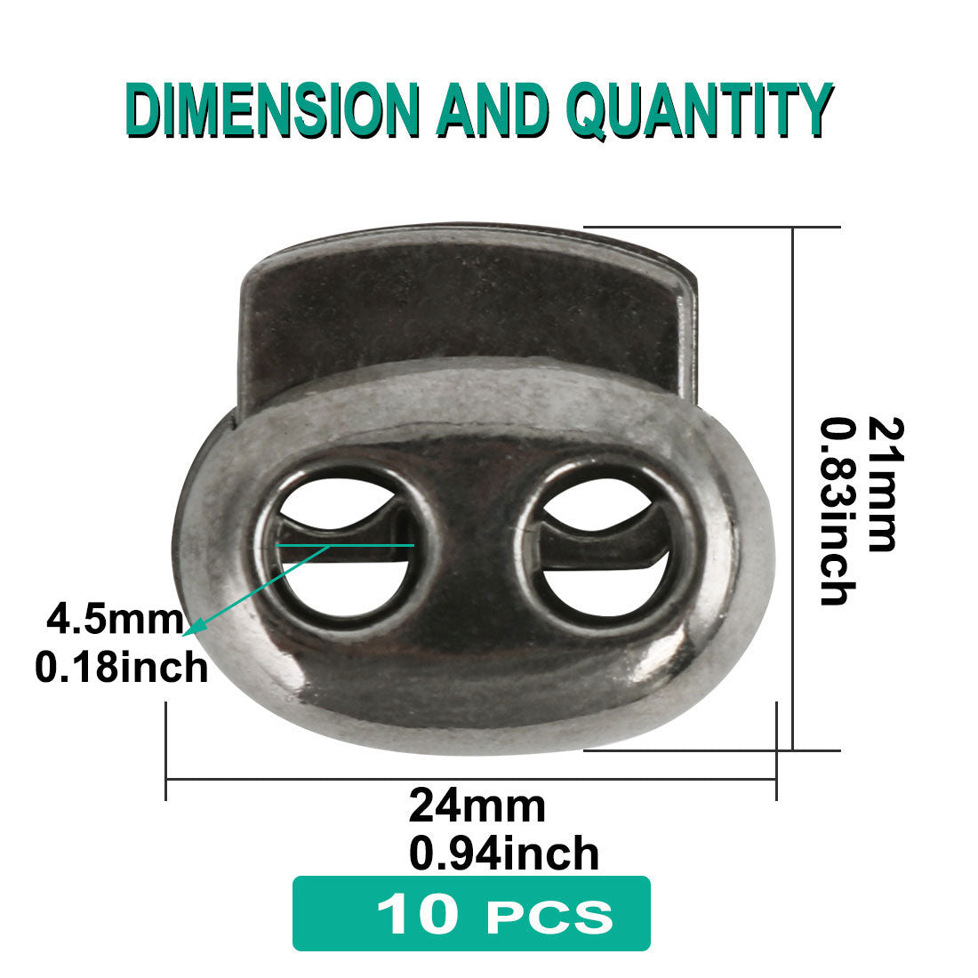 Harfington 10pcs Plastic Spring Cord Locks Double Hole End Rope Fastener Slider