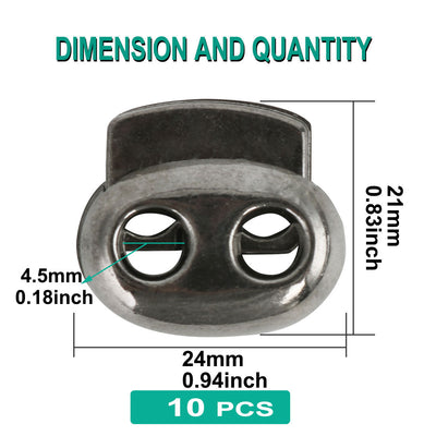 Harfington 10pcs Plastic Spring Cord Locks Double Hole End Rope Fastener Slider