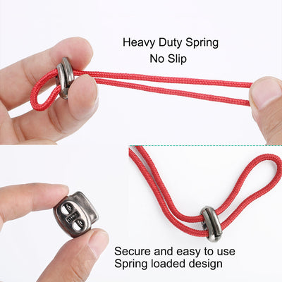 Harfington 10pcs Plastic Spring Cord Locks Double Hole End Rope Fastener Slider