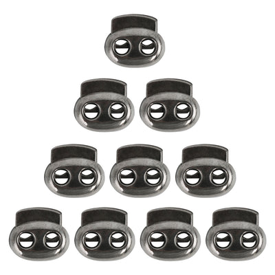 Harfington 10pcs Plastic Spring Cord Locks Double Hole End Rope Fastener Slider