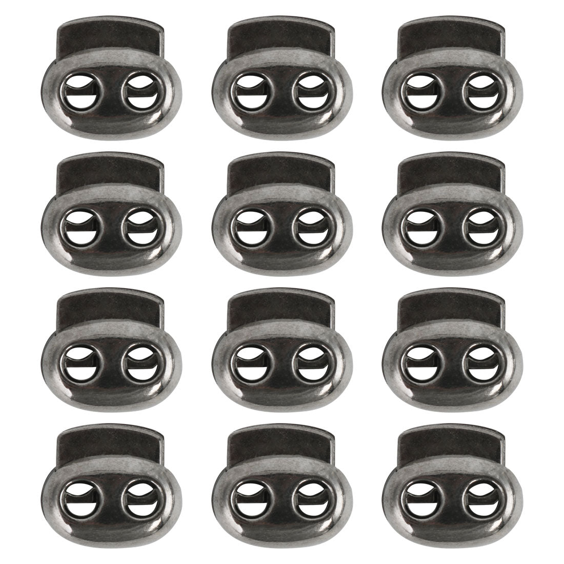 Harfington 12 Pcs Plastic Cord Locks Double Hole Stopper Spring Toggle Fastener