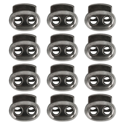 Harfington 12 Pcs Plastic Cord Locks Double Hole Stopper Spring Toggle Fastener