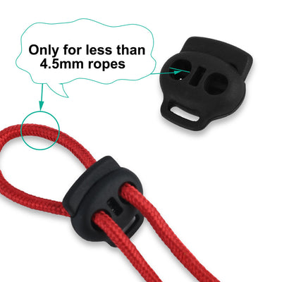 Harfington 12pcs Plastic Cord Lock Stoppers Ends Spring Toggle Fasteners Organizers, Black