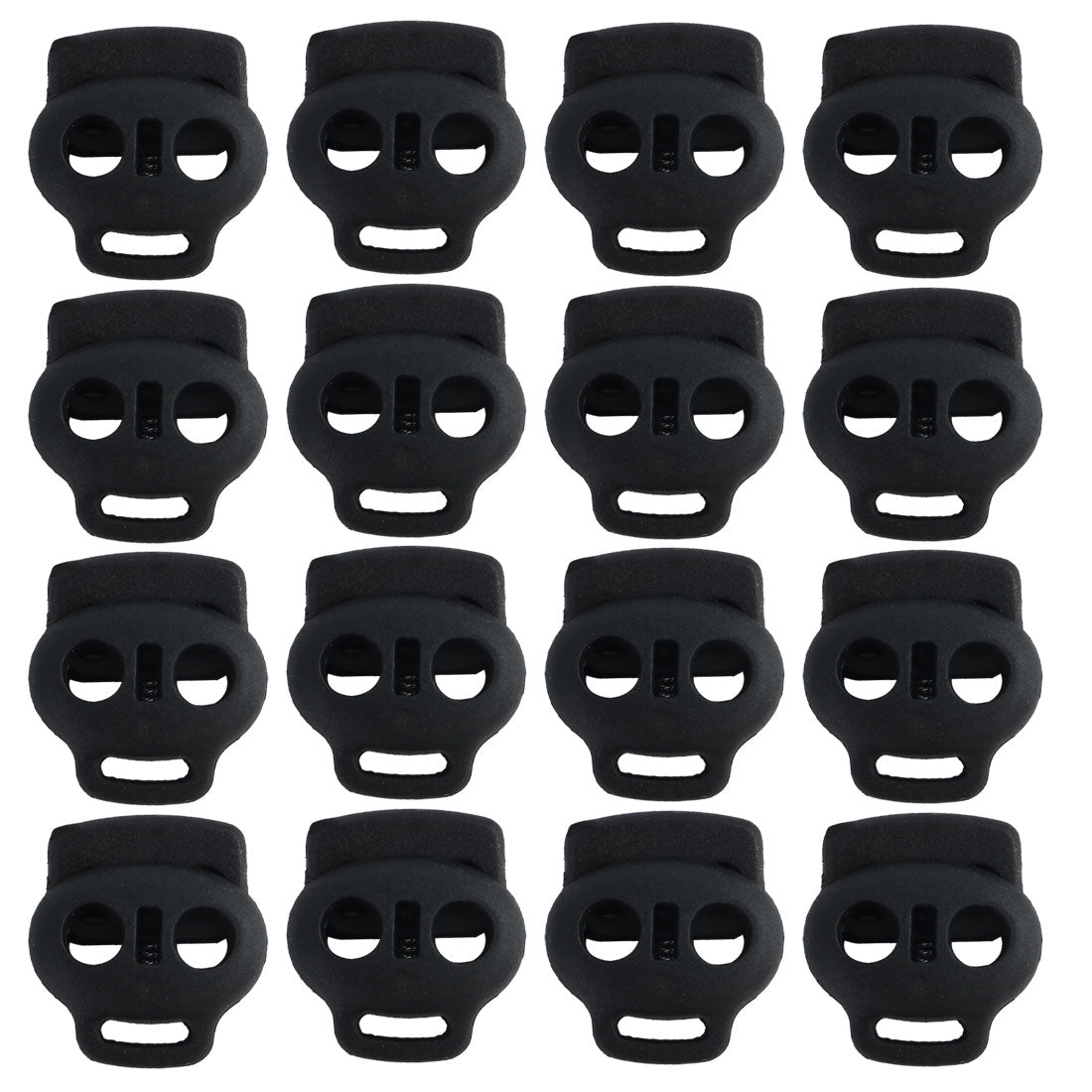 Harfington 12pcs Plastic Cord Lock Stoppers End Spring Toggle Fasteners Organizers, Black