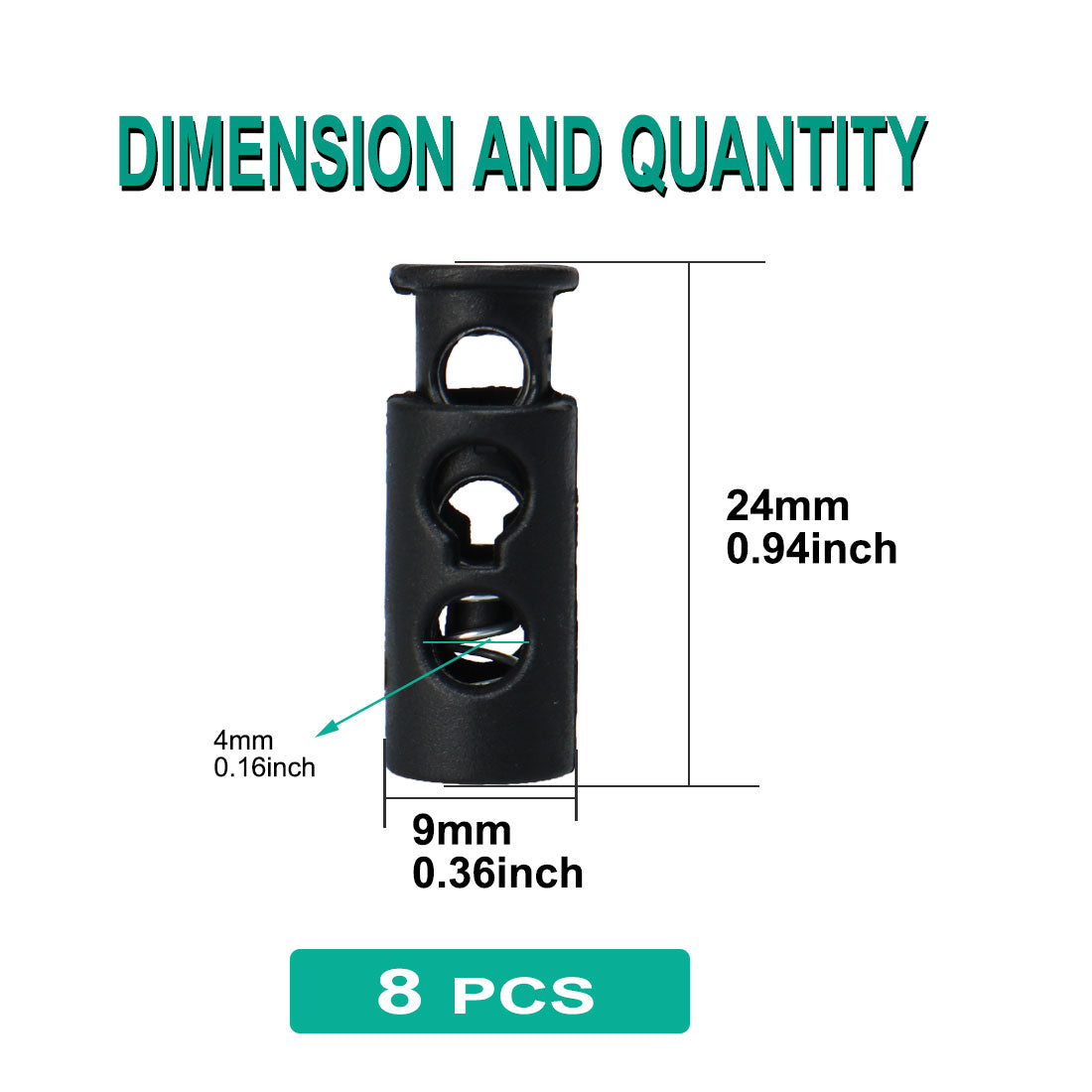 Harfington 8pcs Plastic Spring Cord Locks Double Hole End Stopper Fastener Slider