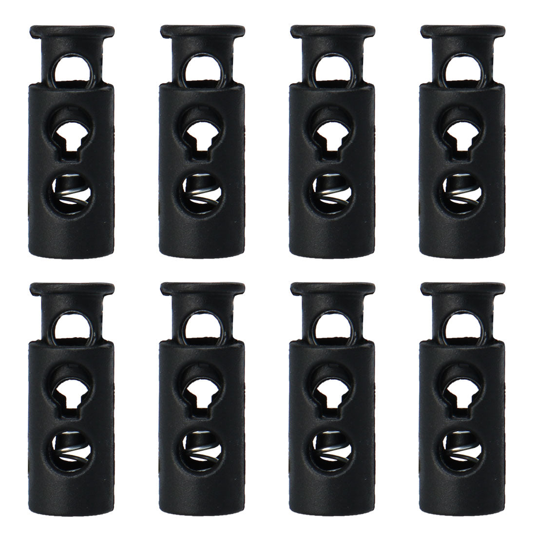 Harfington 8pcs Plastic Spring Cord Locks Double Hole End Stopper Fastener Slider