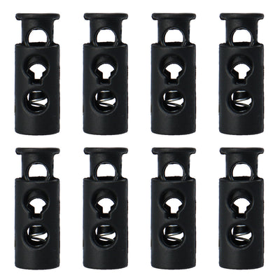 Harfington 8pcs Plastic Spring Cord Locks Double Hole End Stopper Fastener Slider