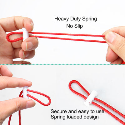 Harfington 12pcs Plastic Spring Cord Locks Double Hole End Stoppers Fastener