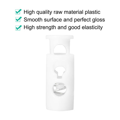 Harfington 50pcs Plastic Spring Cord Locks Double Hole End Stoppers Fastener