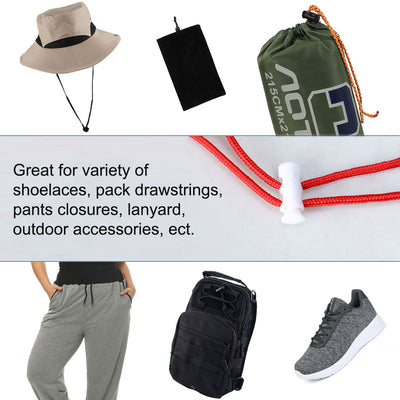 Harfington 50pcs Plastic Spring Cord Locks Double Hole End Stoppers Fastener