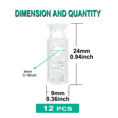 Harfington 12pcs Plastic Spring Cord Locks Double Hole End Stoppers Fastener