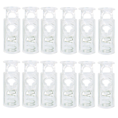 Harfington 12pcs Plastic Spring Cord Locks Double Hole End Stoppers Fastener