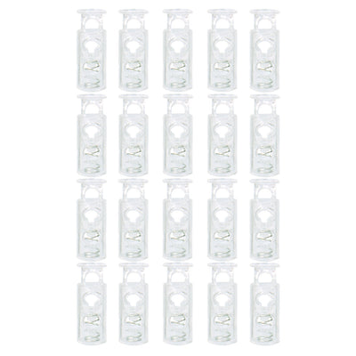 Harfington 20pcs Plastic Spring Cord Locks Double Hole End Stoppers Fastener Slider