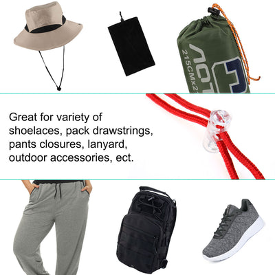 Harfington 50pcs Plastic Spring Cord Locks Double Hole End Stoppers Fastener