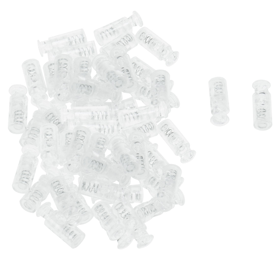 Harfington 50pcs Plastic Spring Cord Locks Double Hole End Stoppers Fastener
