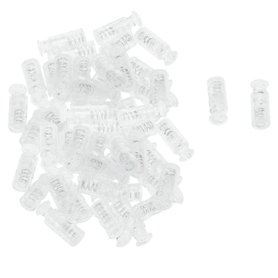 Harfington 50pcs Plastic Spring Cord Locks Double Hole End Stoppers Fastener