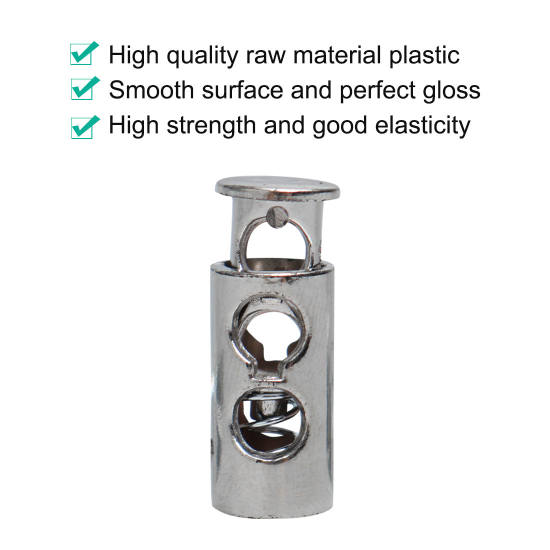 Harfington 8pcs Plastic Spring Cord Locks Double Hole End Stopper Fastener Slider