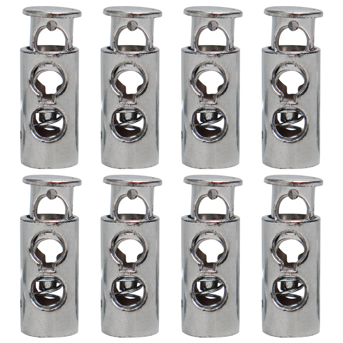 Harfington 8pcs Plastic Spring Cord Locks Double Hole End Stopper Fastener Slider