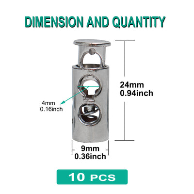 Harfington 10pcs Plastic Spring Cord Locks Double Hole End Stopper Fastener Slider